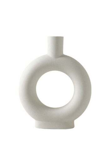 Bukela White Decorative Ceramic Vase 23x4x18cm