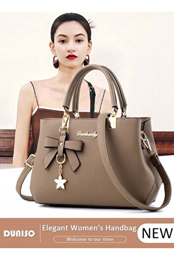 fun zone DUNISO Women's Fashion Handbag Faux Leather Crossbody Bag For Women Large Capacity Bow Trim Tote Bag