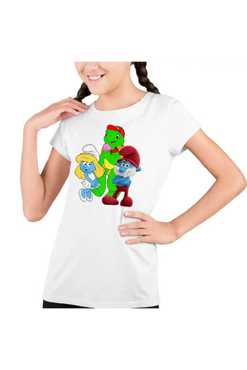 OEM Kids Girls' T-Shirt Franklin The Smurfs Papa Smurf Smurfette