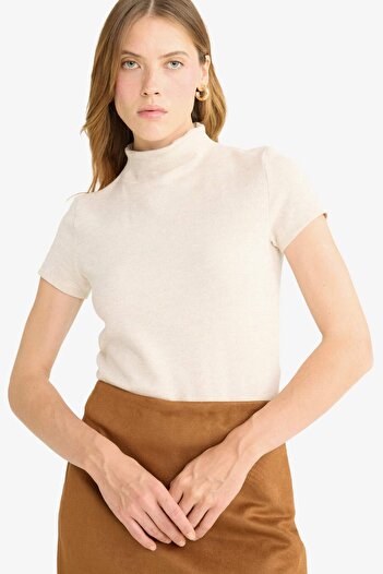 DeFacto Slim Fit Slim-Fit Half Turtleneck Short-Sleeve T-Shirt G1734Ax25Wn