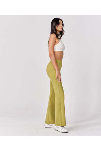 Zigzag Ponte Flared Light Green Pant
