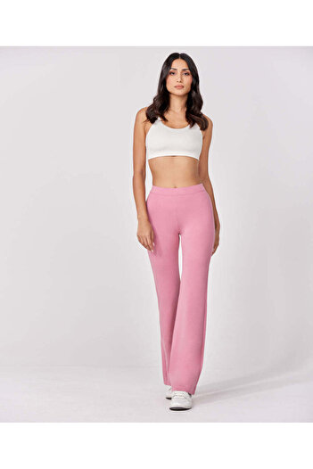 Zigzag Ponte Flared Pink Pant