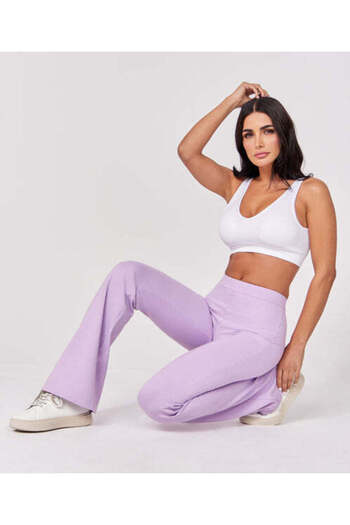 Zigzag Ponte Flared Light Purple Pant