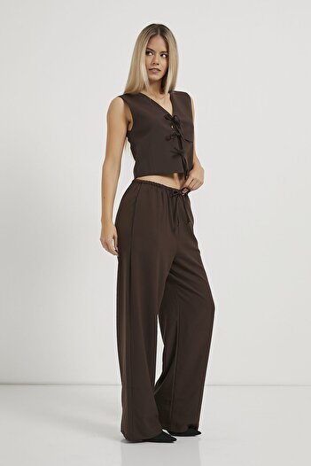 Arma Life Armalife 3838 elastic waist lace-up palazzo women's pants