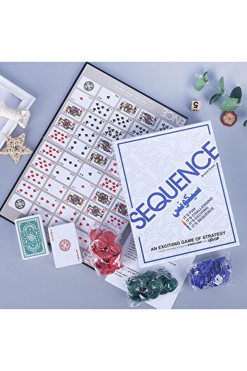 Generic Premium Quality Sequence Board Game, Strategic Card Game, Family Entertainment, Party Game f