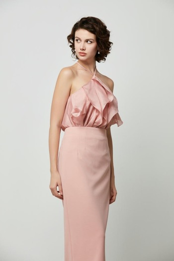 femi9 Ruffled Halter Neck Top