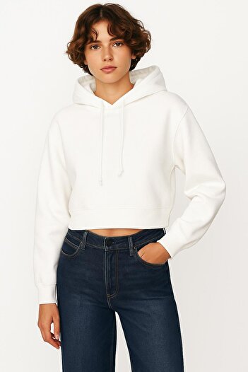 HAKKE Three Thread Hooded Crop Sweat