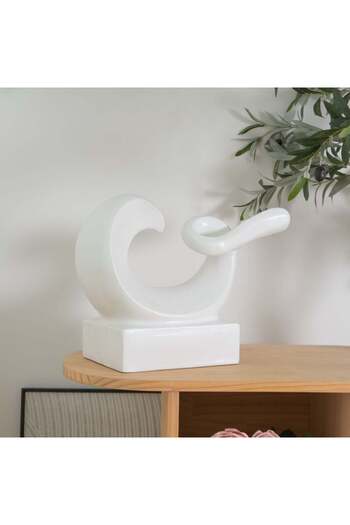 Danube Home Liana Stoneware Abstract Vase – Minimalist Modern Decor Accent for Home & Office 40x19x30 cm White