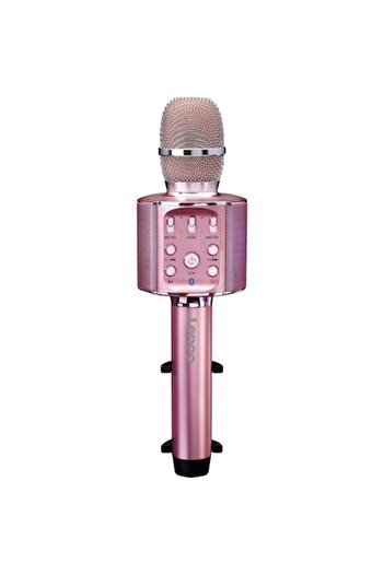 Lenco BMC-090RGD Karaoke Microphone, Bluetooth, Speaker, MicroSD, USB, Light Effects, Pink