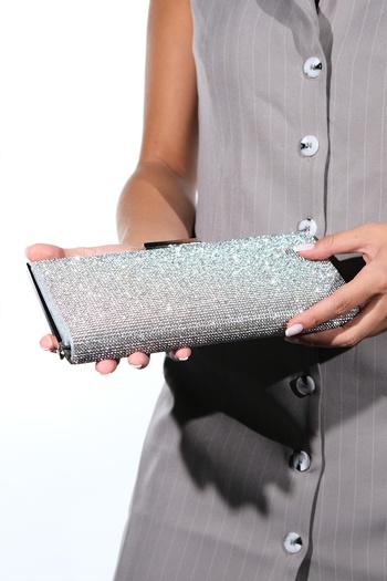 LuviShoes Soho Silver Small Stone Women's Evening Bag