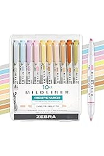 Zebra Pen Mildliner, Double Ended Highlighter, Broad and Fine Tips, ‎Summer Green, 12-Count