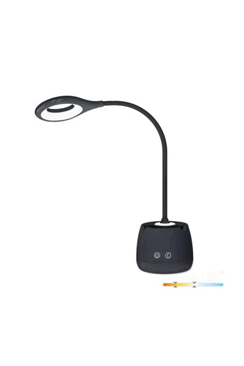 Kobi LED desk lamp LUSIA 5W, 4000K, portable, battery, phone and pen holder, black,