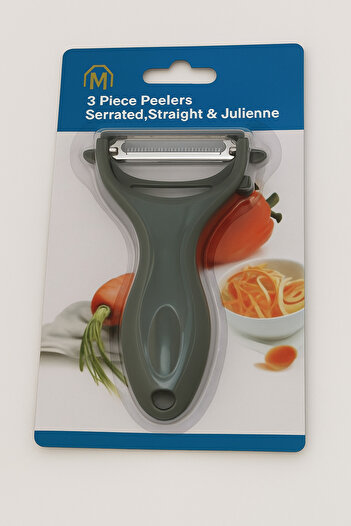 TSUMAB 3-in-1 Multifunctional Stainless Steel Peeler – Serrated, Straight & Julienne