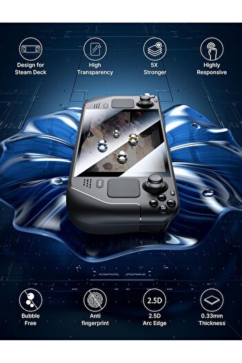 jsaux 2-Pack Steam Deck Screen Protector, Ultra HD Glass Protector 9H Hardness Easy to Install with