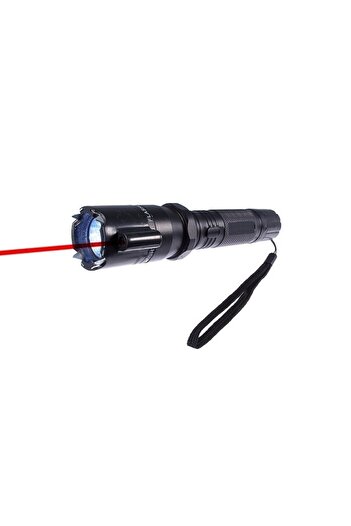 TECHSTAR Protection Flashlight with Stun Gun 9000kV and Red Laser, 800-meter range