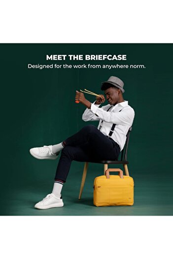 MOKOBARA The Briefcase With Adjustable Shoulder Strap Vegan Leather, Water Resistant, Fits up to 15.