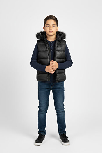Go Veform Men's Hooded Vest with Fiber Filling Inside