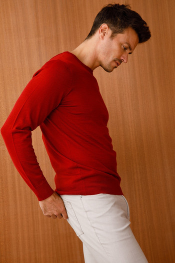 Desen Men's Basic Crew Neck Slim Knit Sweater