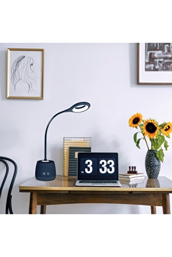 Kobi LED desk lamp LUSIA 5W, 4000K, portable, battery, phone and pen holder, black,