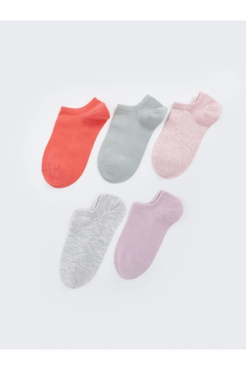 LC Waikiki Lcw Dream Mercan Women's Plain Booties Socks 5-Pack