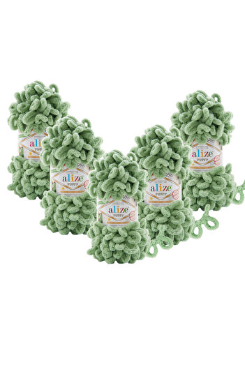 Alize (5 Pieces) Puffy Hand Knitting Yarn 5-Pack - 299 - 100 Gr. 9 Meters. Finger Knitting Yarn