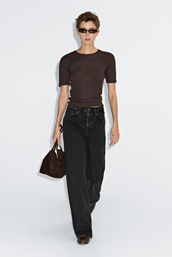 Massimo Dutti Yüksek bel straight fit jean