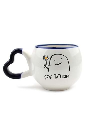 PALTO TASARIM You Are so Sweet Handmade Cream Shiny Amour Mug - Handcrafted Gift Mug Cup