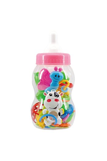 First Step Baby Feeding Bottle with Rattle Set
