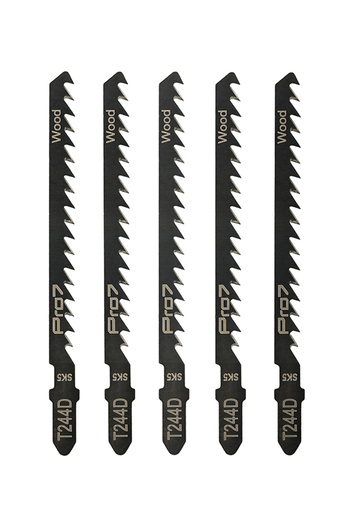 Lawazim Pro7 Jigsaw Blades T244D - 5 Piece 100mm 6 TPI T-Shank Blades for Curve Cutting in Wood