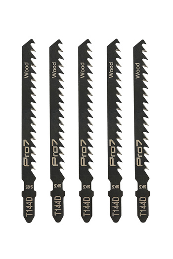 Lawazim Pro7 Jigsaw Blades T144D - 5 Piece 100mm 6 TPI T-Shank Blades for Fast Wood Cutting