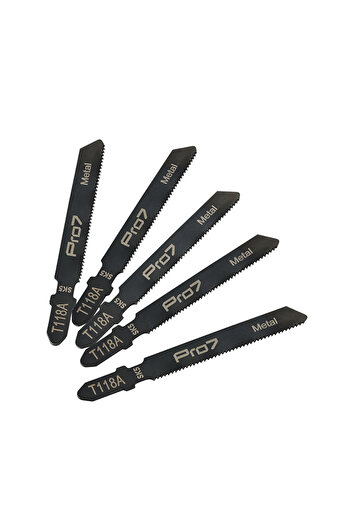 Lawazim Pro7 Jigsaw Blades T118A - 5 Piece 77mm 21 TPI T-Shank Blades for Metal and Aluminum