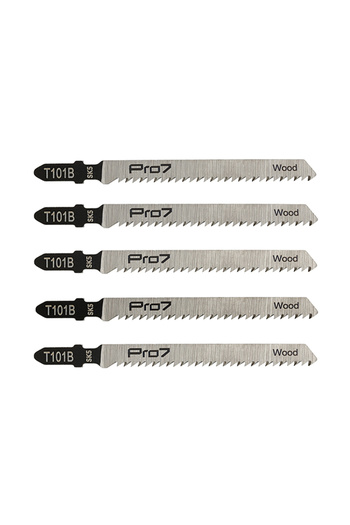 Lawazim Pro7 Jigsaw Blades T101B - 5 Piece 100mm 10 TPI T-Shank Blades for Clean Wood Cutting