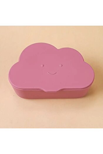 OEM Silicone Snack Container with Lid, Cloud Shape, Pink, 11 cm