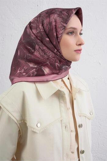 Armine Tivil Pure Silk Scarf 9409 - 05 Μικτό σχέδιο ροζ