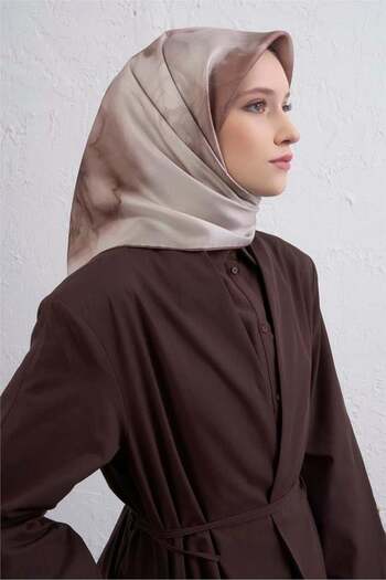 Armine Sura Pure Silk Scarf 9426 - 82 Cream Mixed Pattern
