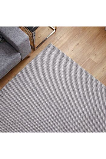 Danube Home Prism Solid Textured Grey Rug 200x230cm – Soft Polyester, Power-Loomed, Jute Backing, Dust-Free