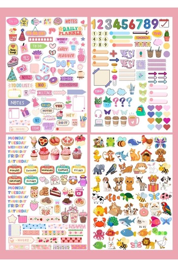 Panda Sticker Set - 1500 Stickers - Agenda, Diary, Planner, Sticker Book