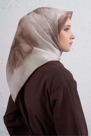 Armine Sura Pure Silk Scarf 9426 - 82 Cream Mixed Pattern