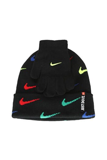 Nike Swoosh Repeat JR Beanie and Gloves Set
