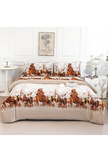 Casa de Vis Set lenjerie de pat dublu, Online, cocolino, 4 piese, cu elastic, 200 x 180 cm
