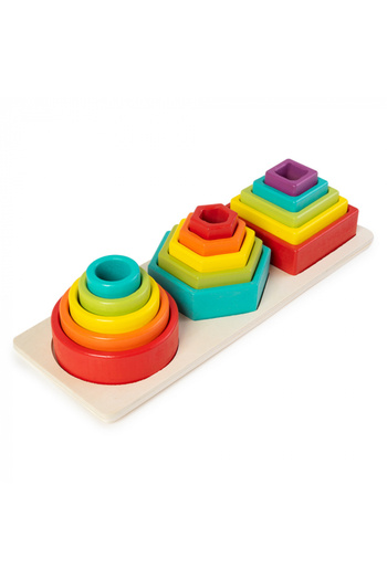 Nurio Wooden Toy - Matching 3 Geometric Shapes -