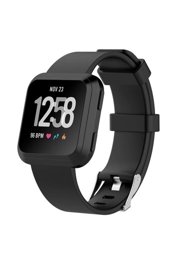 Edman Bracelet Strap for Fitbit Versa / Versa 2, size L, Black