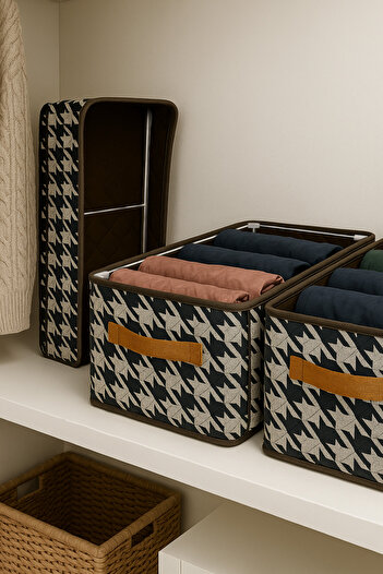 Sertil 1 Piece 45X25X20 Steel Framed In-Cabinet Shelf Organizer Foldable Clothing Organizer