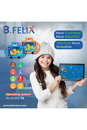 FELIX B-Felix Kids Tablet BF1001 10 Inch WI-FI 4GB+64GB Blue + Black