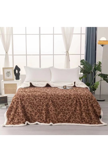OEM Cocolino blanket with plush back for double bed, embossed heart pattern, practical, fine texture, BW-4
