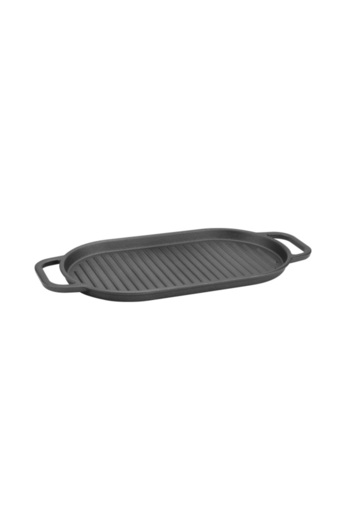 Raki Oval ribbed cast iron serving tray 30x17xh1.7cm