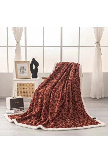 OEM Cocolino blanket with plush back for double bed, embossed heart pattern, practical, fine texture, BW-8
