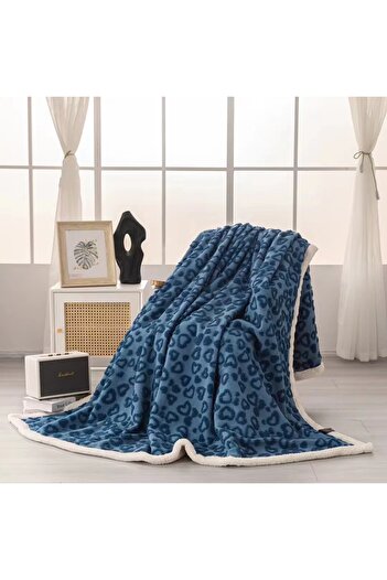 OEM Cocolino blanket with plush back for double bed, embossed heart pattern, practical, fine texture, BW-6