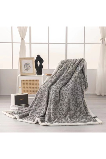 OEM Cocolino blanket with plush back for double bed, embossed heart pattern, practical, fine texture, BW-7