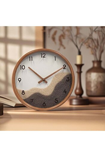 Danube Home Cambridge Fabric Waves Wall Clock – Textured Design, Silent Quartz for Modern Décor 30x30 cm